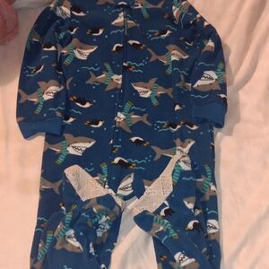 Carter's Blue Shark and Penguin Print Footie